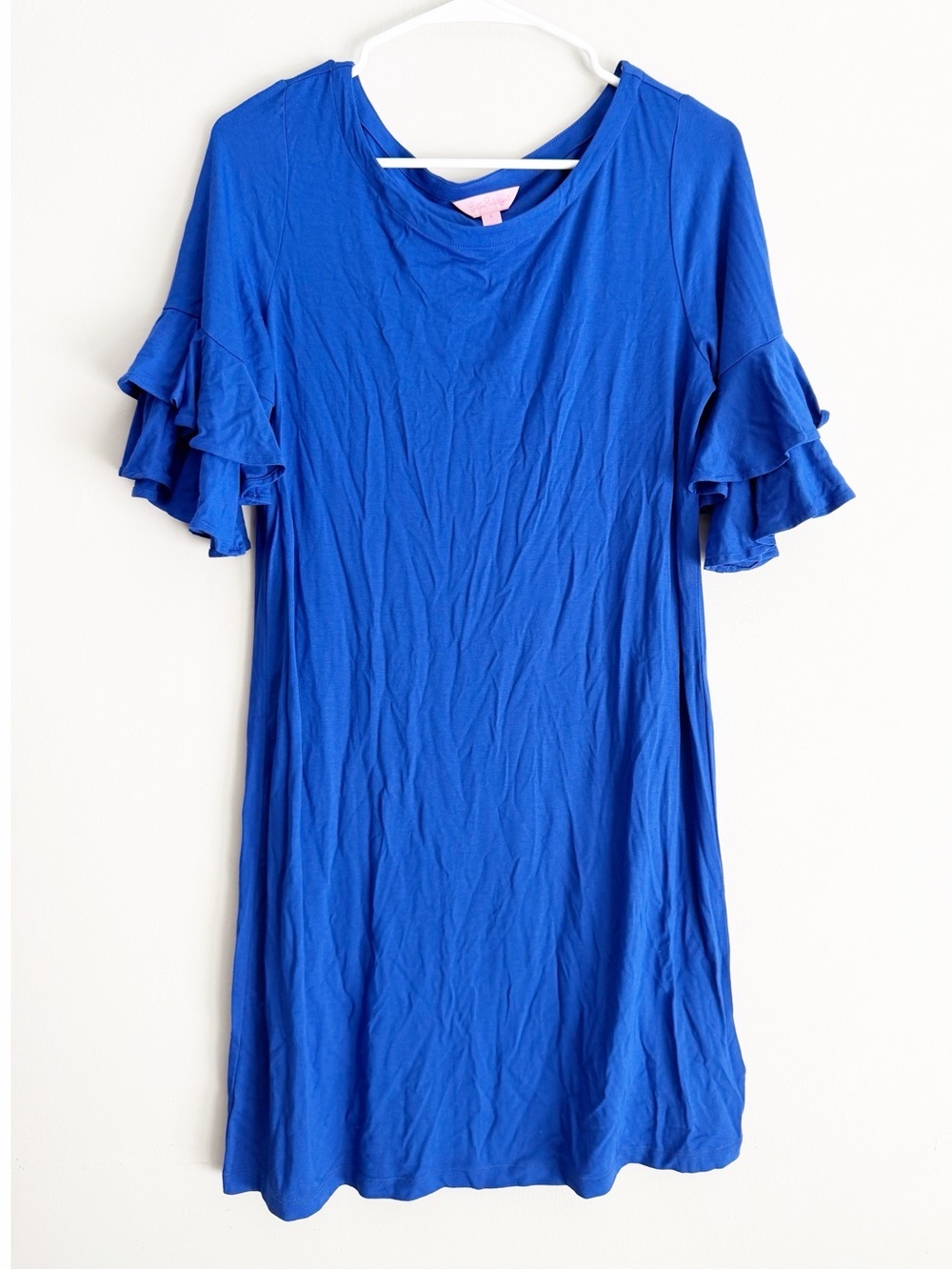Lilly Pulitzer lula ruffle sleeve dress coastal blue size snall
